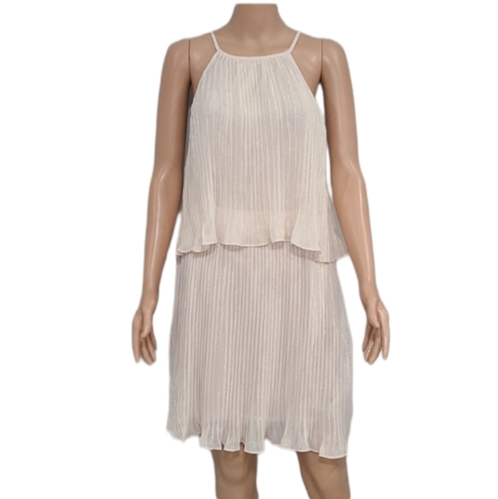 The Room‎ by ark & Co Metallic Pleated Party dress Size L  NWT